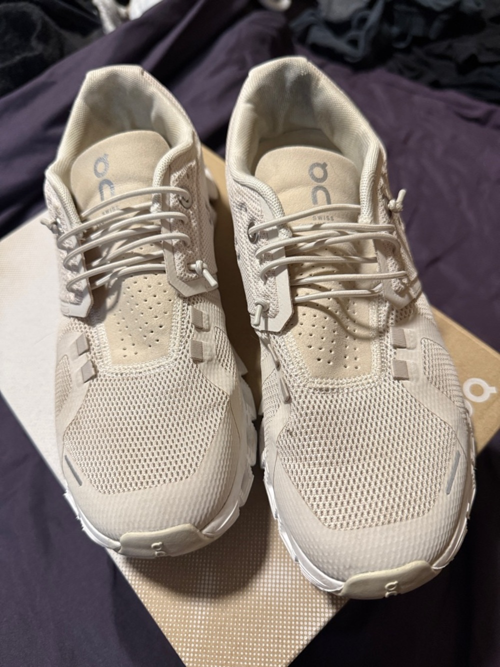 On Cloud Running Women's Beige Cloudrunner Athletic Shoes